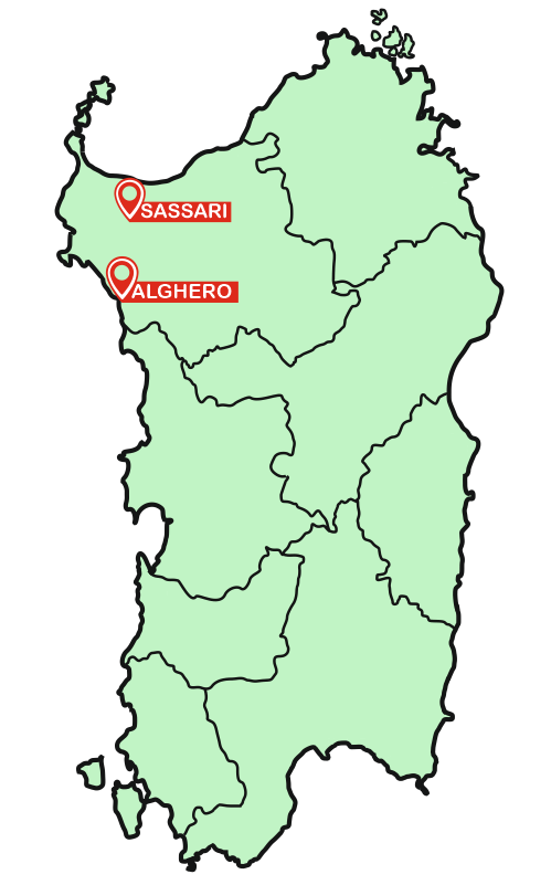 Cartina con Punti Vendita - Sardegna